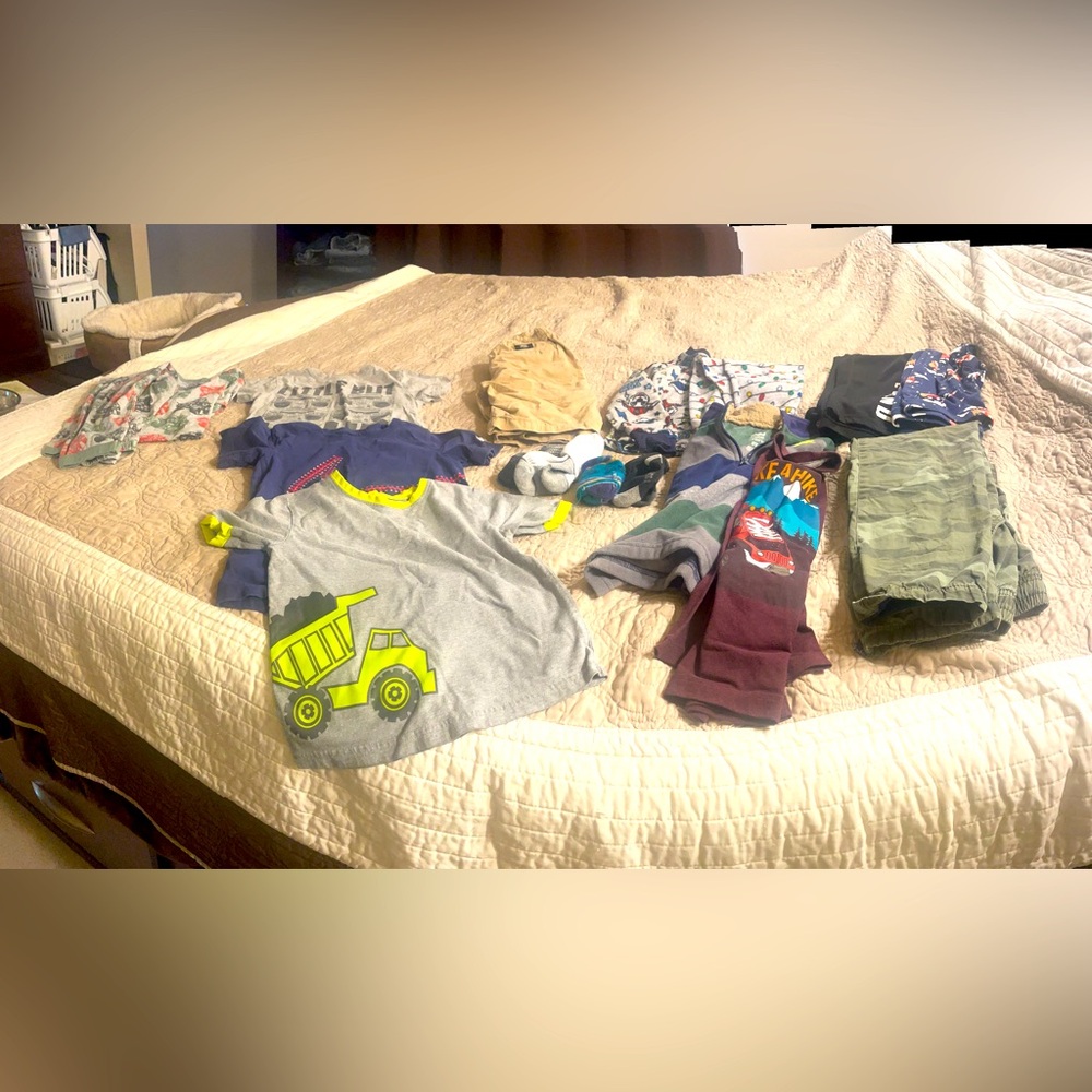 Boys size Small Clothing Bundle with Graphic Tees and Pants shorts and lots more